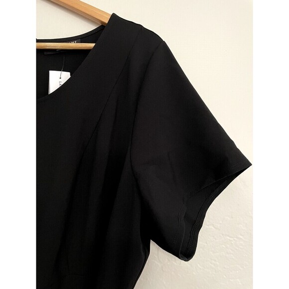 Lane Bryant Women Short Sleeve Wide Leg Jumpsuit Size 20 Black Round Neck NWT - Picture 9 of 16